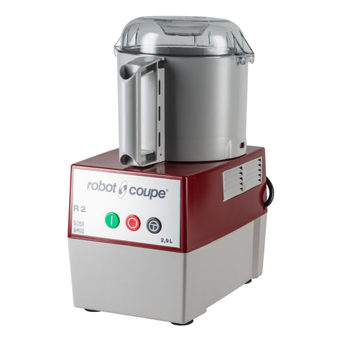 Robot Coupe | Robot culinaire combiné R2N, bol en plastique gris de 3 pintes, 1 HP, 120V, bol en acier inoxydable de 3 pintes