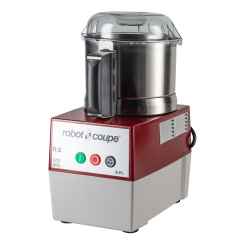 Robot Coupe | Robot culinaire combiné R2N, bol en plastique gris de 3 pintes, 1 HP, 120V, bol en acier inoxydable de 3 pintes