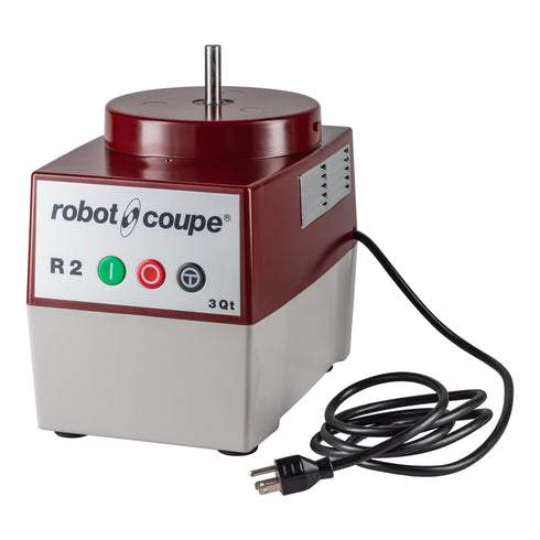 Robot Coupe | Robot culinaire combiné de précision R2N, bol en plastique gris de 3 pintes, bras poussoir, 1 HP, 120V