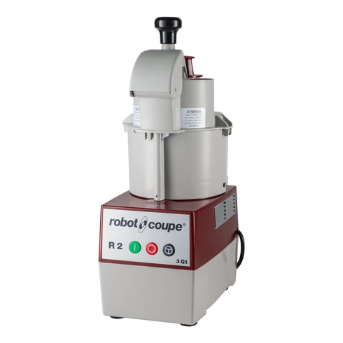 Robot Coupe | Robot culinaire combiné de précision R2N, bol en plastique gris de 3 pintes, bras poussoir, 1 HP, 120V