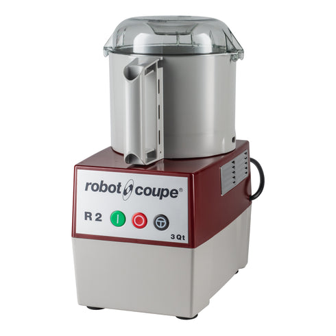 Robot Coupe | Robot culinaire combiné de précision R2N, bol en plastique gris de 3 pintes, bras poussoir, 1 HP, 120V