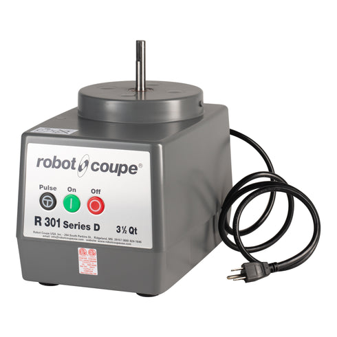 Robot Coupe R301 Combination Food Processor, 3.5 qt Grey Plastic Bowl, 1.5 HP, 120 V