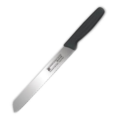 Canada Cutlery Euro Culinary Bread Knife, Scalloped, 8", Black Handle