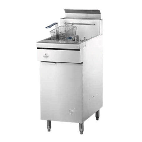 Quest MV40 Gas Floor Fryer, 40 lb, Casters, Natural Gas