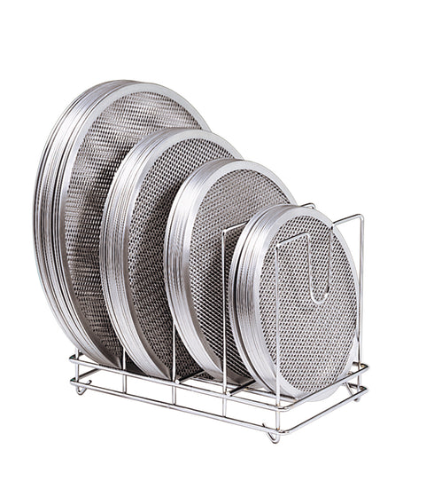 Artisanat métallique américain | Support de rangement pour écran à pizza, acier chromé