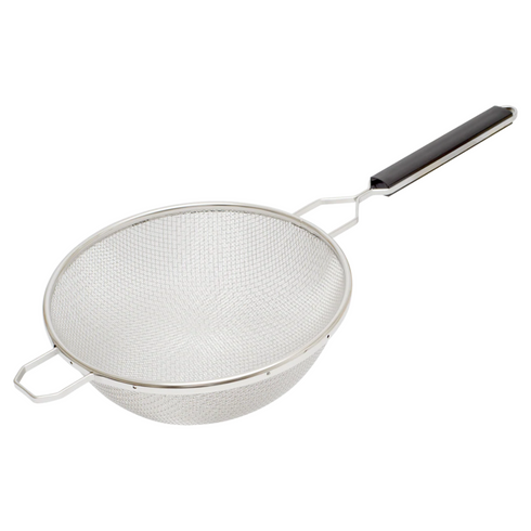 Browne Double Mesh Medium Strainer, Stainless Steel w Plastic Handle