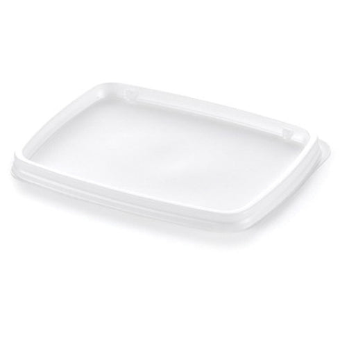 Aladdin Temp-Rite | Couvercle rectangulaire jetable non ventilé pour bol à soupe de 8 oz, blanc (paquet de 3 000)