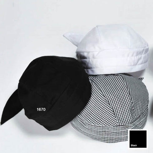 Uniformes haut de gamme | Chapeau bandana de chef, noir