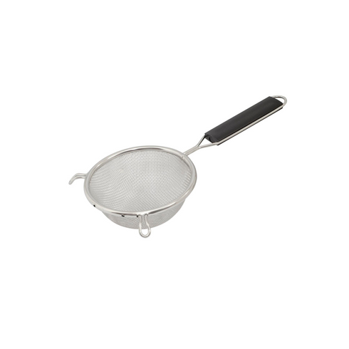 Browne Single Mesh Medium Strainer, Stainless Steel w Plastic Handle