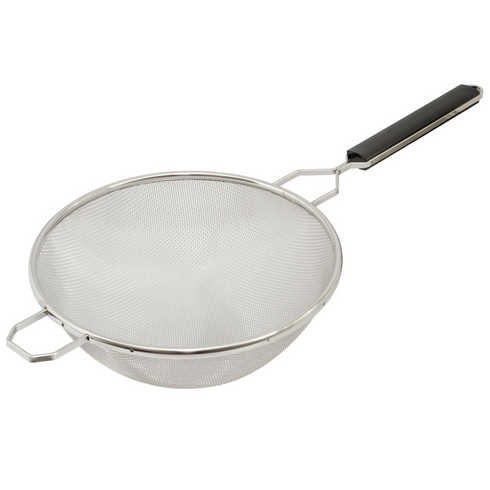 Browne Single Mesh Medium Strainer, Stainless Steel w Plastic Handle