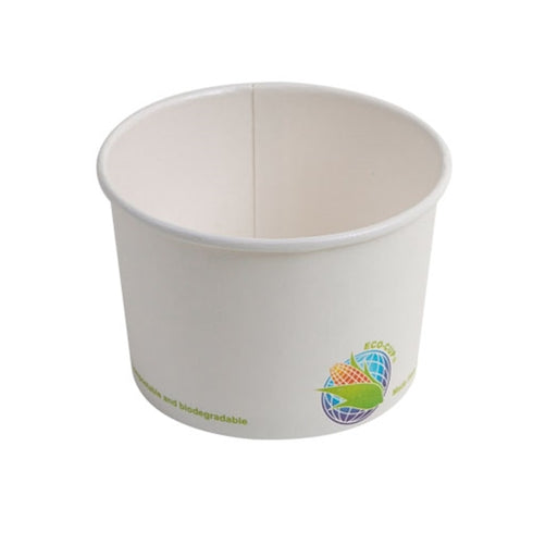 Éco-Emballage | Tasse à soupe en papier compostable, 8 oz, blanc (paquet de 1000)