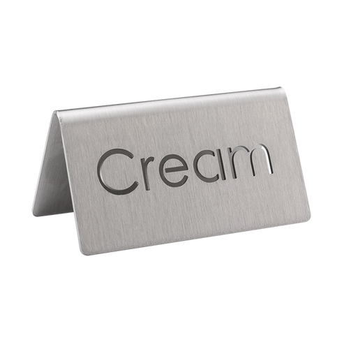 Idées de services | Tente de table d'identification découpée au laser, acier inoxydable