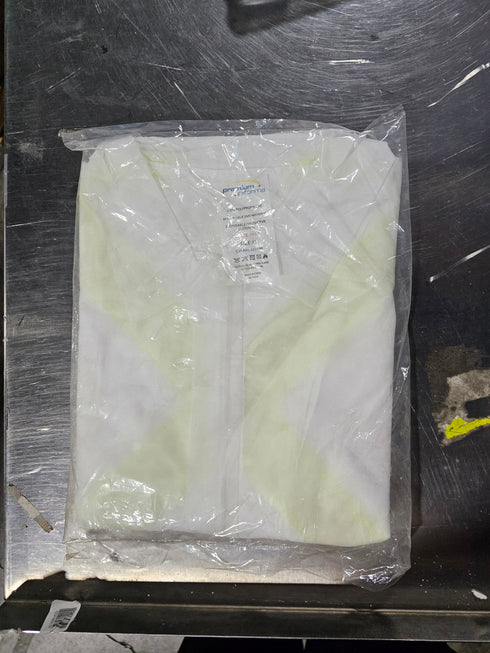 Uniformes haut de gamme | Combinaison jetable, sans cagoule, polypropylène blanc (paquet de 24), VENTE FINALE