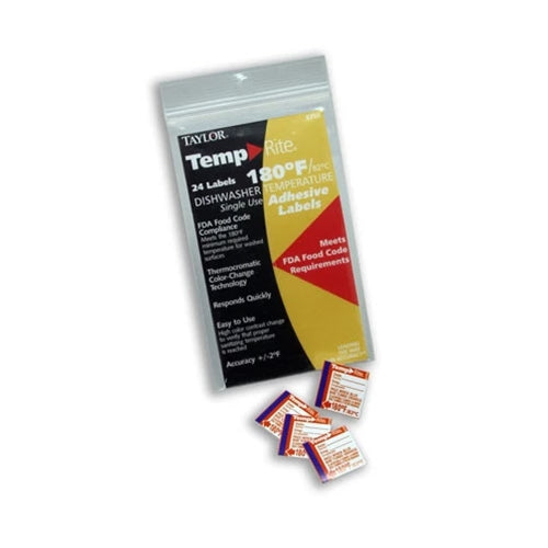 Taylor TempRite Dishwasher Test Strips, 180°F (25pack