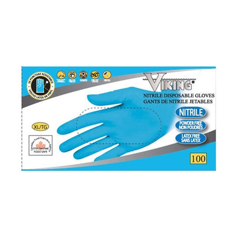 Viking Disposable Gloves, Nitrile, Large, Blue (2000-pack), FINAL SALE