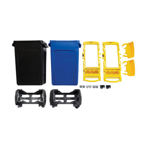 Rubbermaid Slim Jim 2 Stream Rim Double Caddy Kit, 46 gal, FINAL SALE