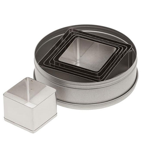 Ateco | Ensemble de 6 emporte-pièces carrés unis, acier inoxydable