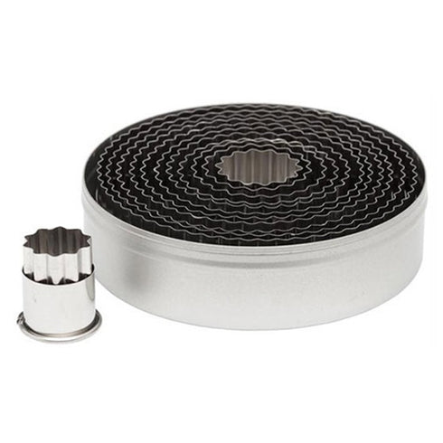 Ateco | Ensemble de 12 couteaux ronds cannelés, acier inoxydable