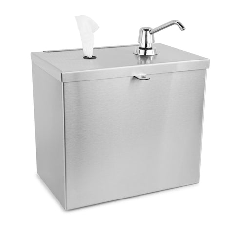 Quest Sani-Station Wipe and Sanitizer Holder, Stainless Steel, FINAL SALE