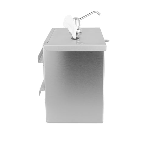 Quest Sani-Station Wipe and Sanitizer Holder, Stainless Steel, FINAL SALE