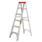 Featherlite Series 2400 Medium Duty Step Ladder, 225 lb Load Capacity, 6', Aluminum