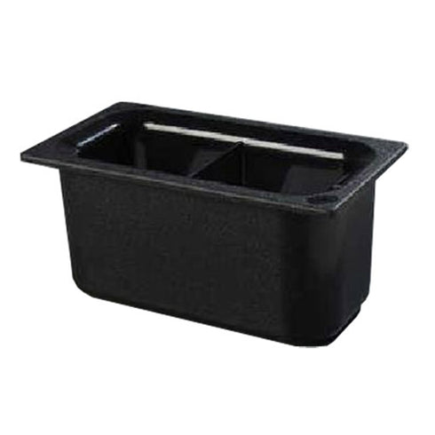 Carlisle Coldmaster 1/3 Size Divided Food Pan, 6" Deep, Black