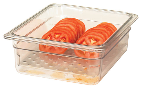 Cambro | Camwear bac gastronome perforé demi-grandeur, Transparent
