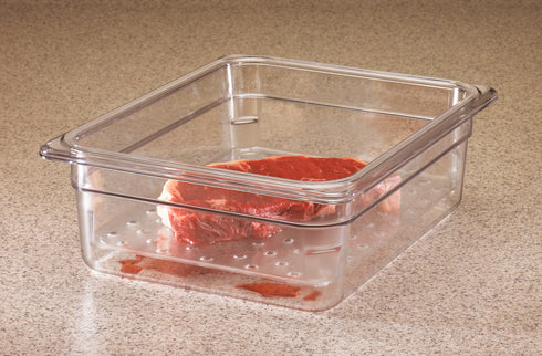 Cambro | Camwear bac gastronome perforé demi-grandeur, Transparent