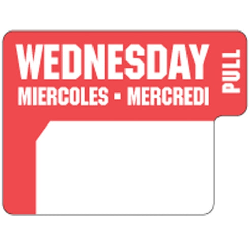 Ecolab DuraLabel Day Label, 1" x 3/4", English/French/Spanish (1000-pack)