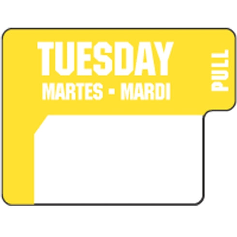 Ecolab DuraLabel Day Label, 1" x 3/4", English/French/Spanish (1000-pack)