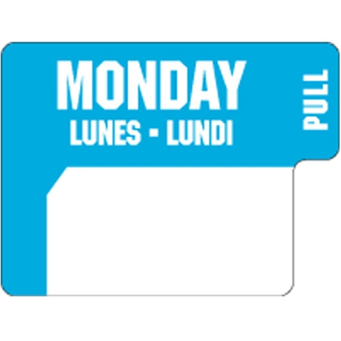 Ecolab DuraLabel Day Label, 1" x 3/4", English/French/Spanish (1000-pack)