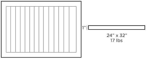 Teck de Muskoka | Dessus de table rectangulaire, 32" x 24", teck naturel