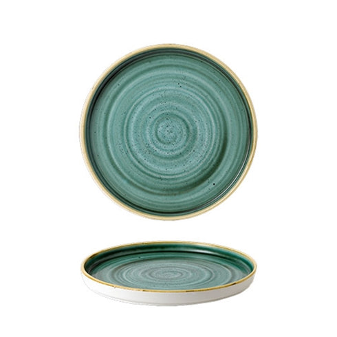 Churchill Stonecast Chefs Walled Plate, 8 1/4", Samphire Green (6-pack)