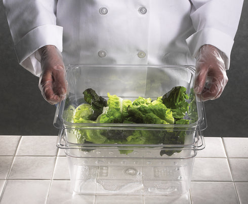 Cambro | Camwear bac gastronome perforé demi-grandeur, Transparent