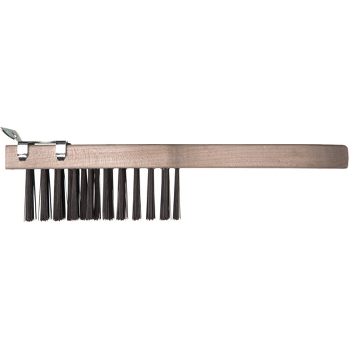 Carlisle 13.75" Heavy-Duty Wood Handle Scraper w/ Tempered Steel Bristles