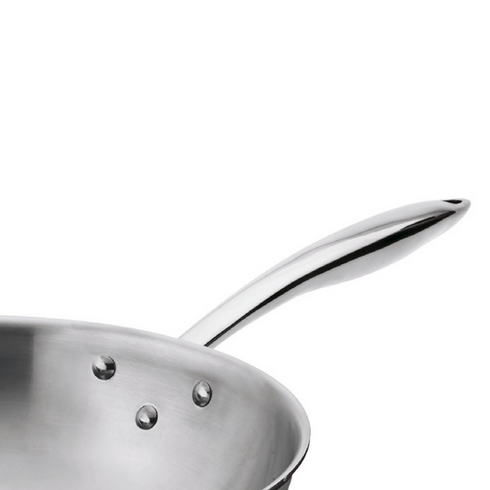 Browne | Wok à trois épaisseurs Thermalloy, 12", acier inoxydable