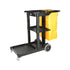 Globe Janitorial Cart, 46" x 20" x 37.75", Black