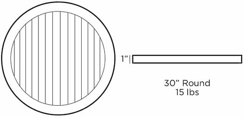 Teck de Muskoka | Dessus de table rond, 30", teck naturel