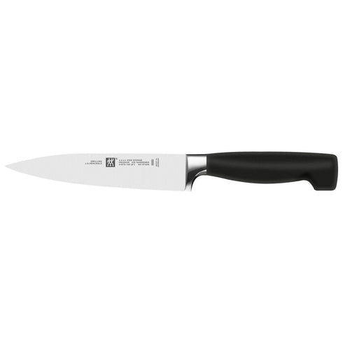 Zwilling Four Star Utility Knife, 6", Black, FINAL SALE