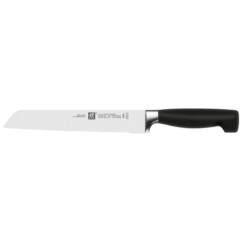 Zwilling Four Star Bread Knife, 8", Black