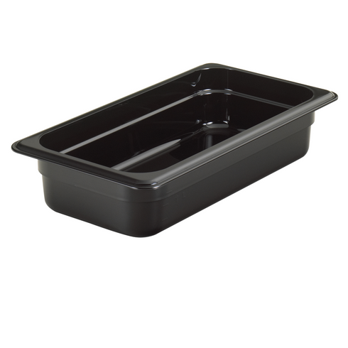 Cambro | Bac gastronome de taille 1/3 à haute température, noire