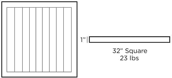 Muskoka Teak Square Table Top, 32" x 32", Natural Teak
