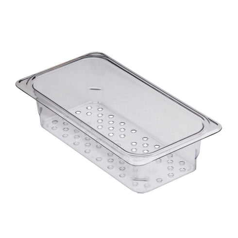 Cambro Camwear 1/3 Size Colander Food Pan, Clear