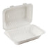 Eco-Packaging Compostable Sugarcane Clamshell Container, Heavy Duty, 9" x 6", White (200-pack)