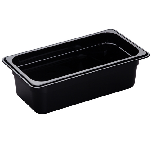 Cambro | Bac gastronome de taille 1/3 à haute température, noire