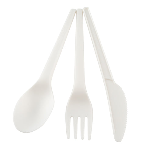 Eco Guardian Compostable Wrapped Cutlery Set, White CPLA (250-pack)