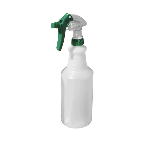 Globe Heavy Duty Graduated Spray Bottle, 32 oz, Translucent/Green