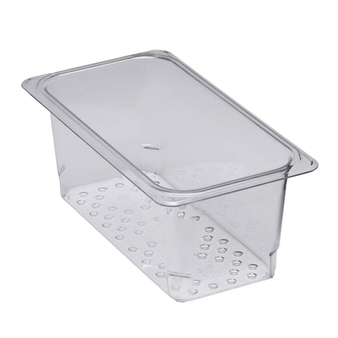 Cambro Camwear 1/3 Size Colander Food Pan, Clear
