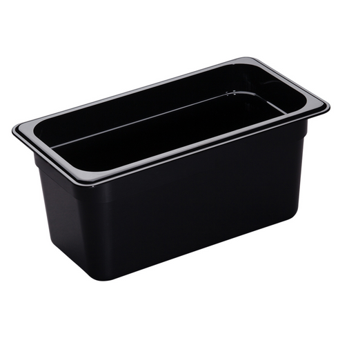 Cambro | Bac gastronome de taille 1/3 à haute température, noire