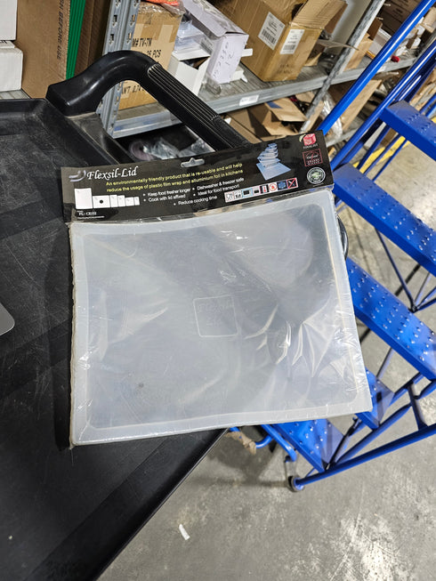 Flexsillid Half Size Food Pan Lid, Translucent Silicone, FINAL SALE